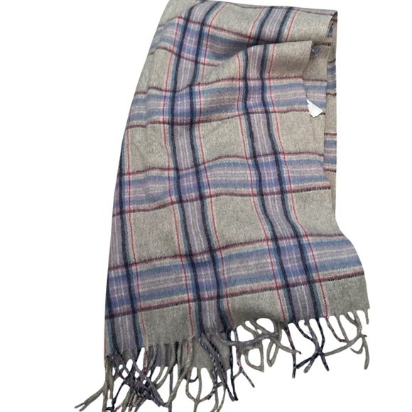 Other - Talbots 100% Cashmere Scarf Gray Blue Pink Black